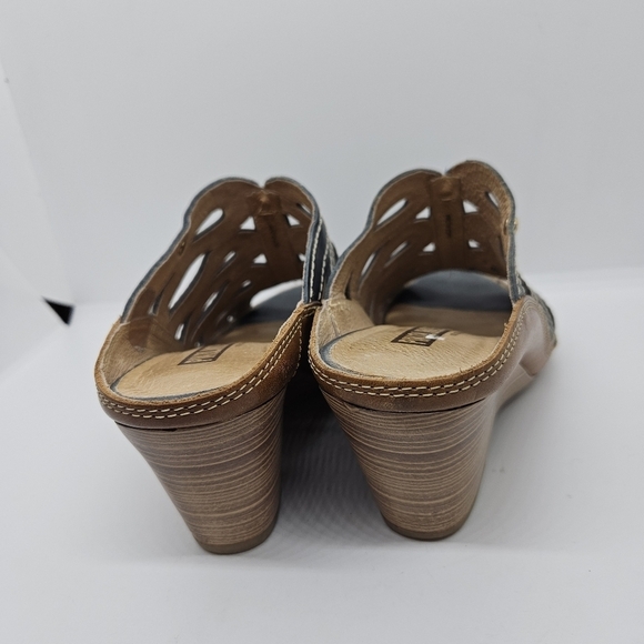 Pikolinos leather capri wedge sandals dark blue EU 37 US 6.5-7 - Picture 4 of 11